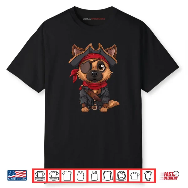 German Shepherd Pirate Dog Halloween Party Shirt
