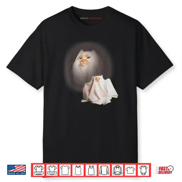 Ghost cat Ghost Kitten Meme Halloween Shirt