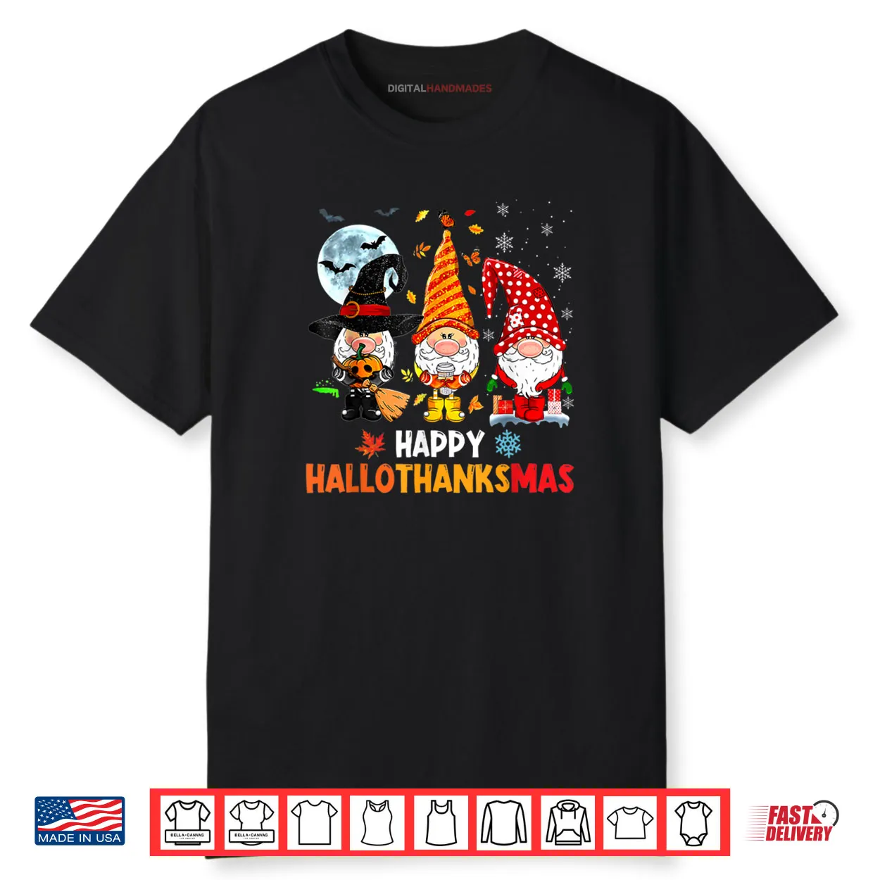 Gnome Hallothanksmas Halloween Thanksgiving Christmas Shirt Gnome Hallothanksmas Halloween Thanksgiving Christmas Shirt