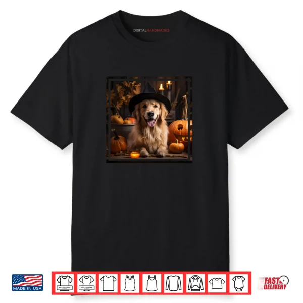 Golden Retriever Love Ghosts Pumpkins Halloween Shirt