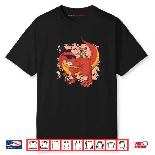 Halloween French Bulldog Riding T Rex Dinosaur Shirt