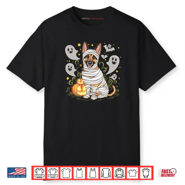 Halloween German Shepherd Mummy Dog Ghosts Pumpkins Shirt