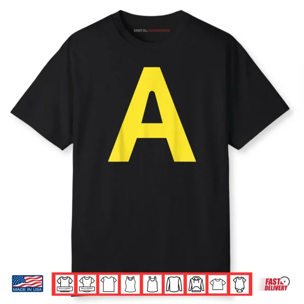 Halloween Letter A Alphabet Matching Costume Shirt