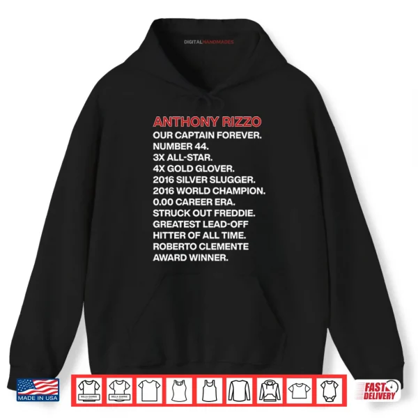 Anthony Rizzo Our Captain Forever Shirt 2 Hoodie Anthony Rizzo Our Captain Forever Shirt