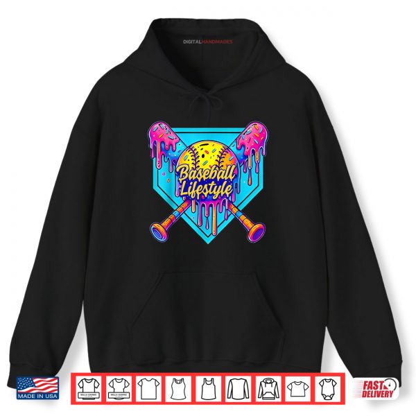 Hoodie Baseball Lifestyle 101 Baseball Drip Ice Cream Shirt
