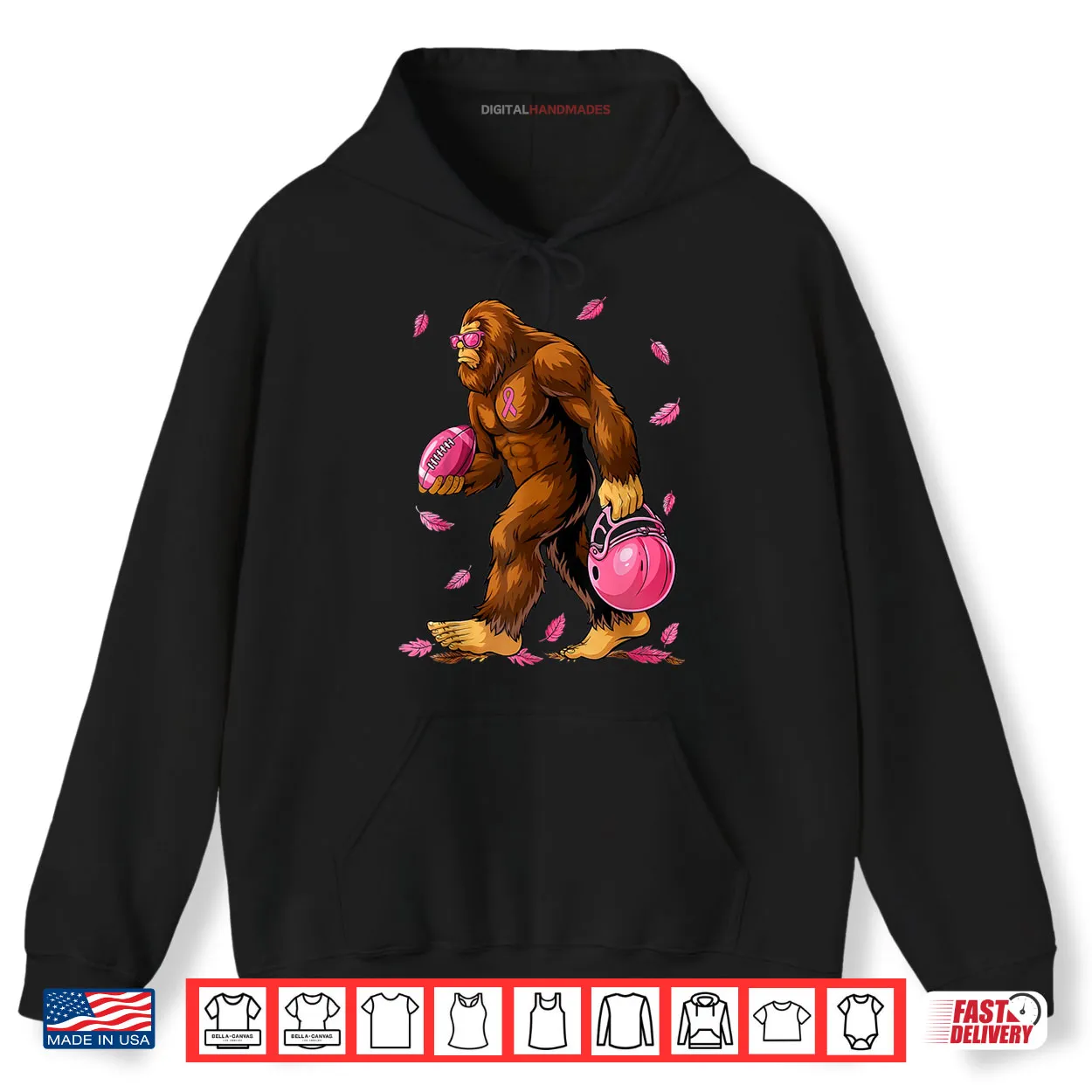 Bigfoot Football Pink Ribbon Breast Cancer Awareness Shirt Bigfoot Football Pink Ribbon Breast Cancer Awareness Shirt