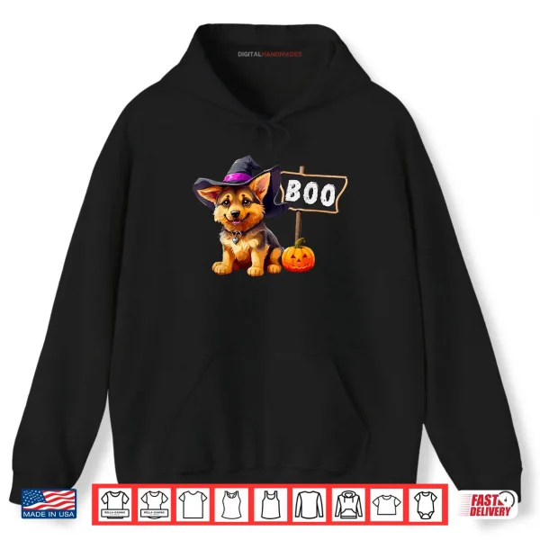 Hoodie Boo Sign German Shepherd Halloween Costume Shirt