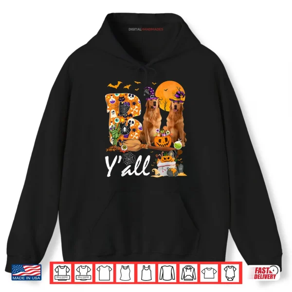 Boo Y'all Three Golden Retriever Dogs Halloween Costume Day Shirt 2 Hoodie Boo Yall Three Golden Retriever Dogs Halloween Costume Day Shirt