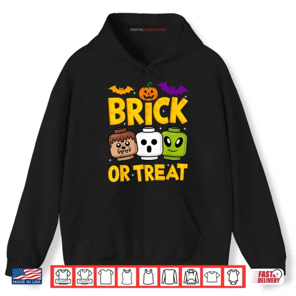 Brick or Treat Halloween Builder Blocks Building Shirt 2 Hoodie Brick or Treat Halloween Builder Blocks Building Shirt