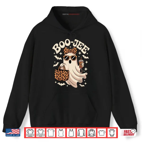 Hoodie Coquette Leopard Boo JEE Halloween Boujee Ghost Shirt