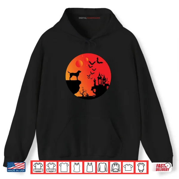Hoodie Full Moon Labrador Retriever Lovers Halloween Spooky Shirt