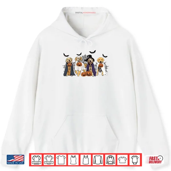 Hoodie Funny Ghost Witch Golden Retriever Halloween Golden Dog Mom Shirt