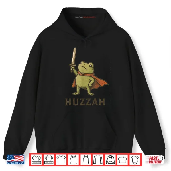 Hoodie Funny Huzzah Frog Shirt Vintage Toad Knight Shirt 1