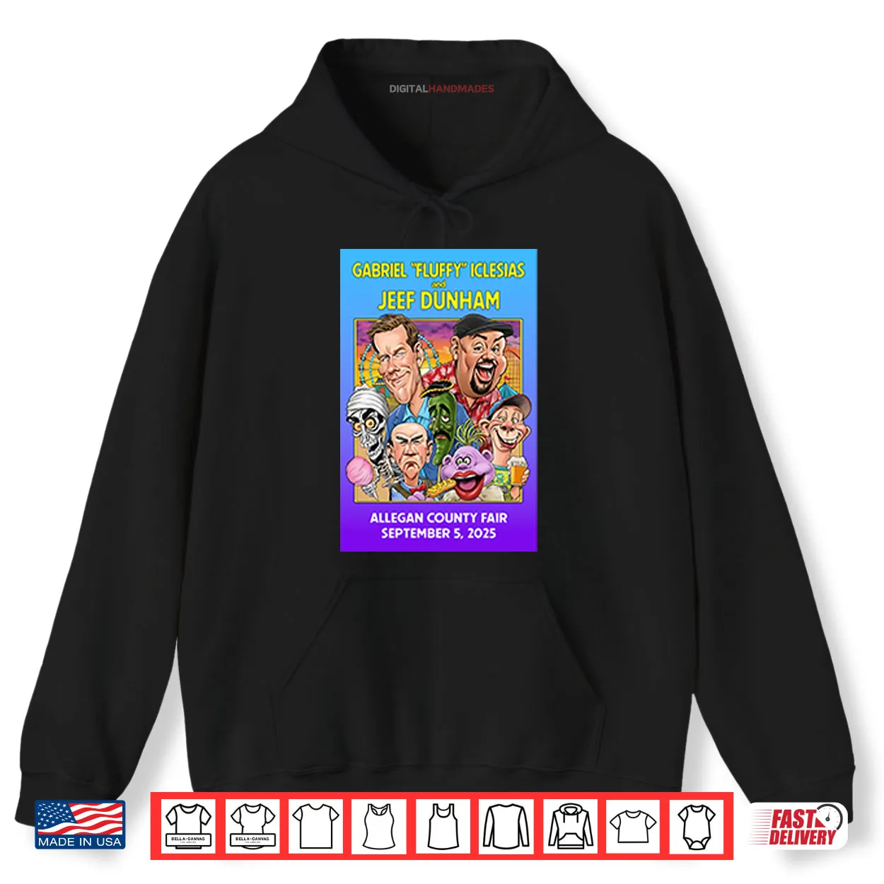 Gabriel Fluffy Iglesias And Jeff Dunham Allegan County Fair Sep 5 2025 Shirt Gabriel Fluffy Iglesias And Jeff Dunham Allegan County Fair Sep 5 2025 Shirt