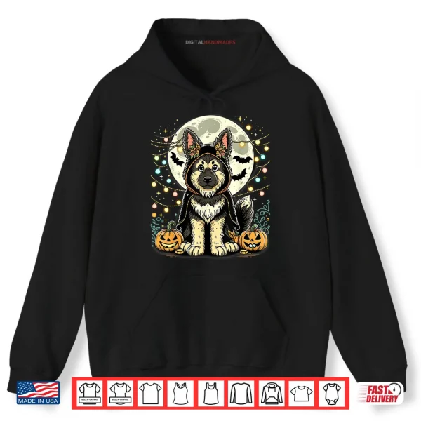 German Shepherd Halloween Moon Pumpkins Festive Light Shirt 2 Hoodie German Shepherd Halloween Moon Pumpkins Festive Light Shirt