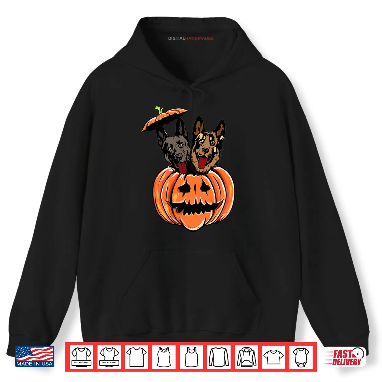 German Shepherd In Scary Pumpkin Dog Lovers Halloween Shirt German Shepherd In Scary Pumpkin Dog Lovers Halloween Shirt