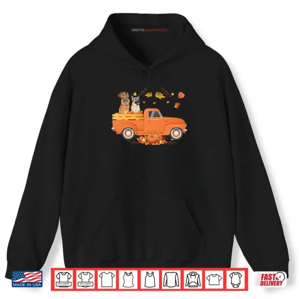 Hoodie German Shepherd Pumpkin Truck Fall Thanksgiving Halloween Shirt
