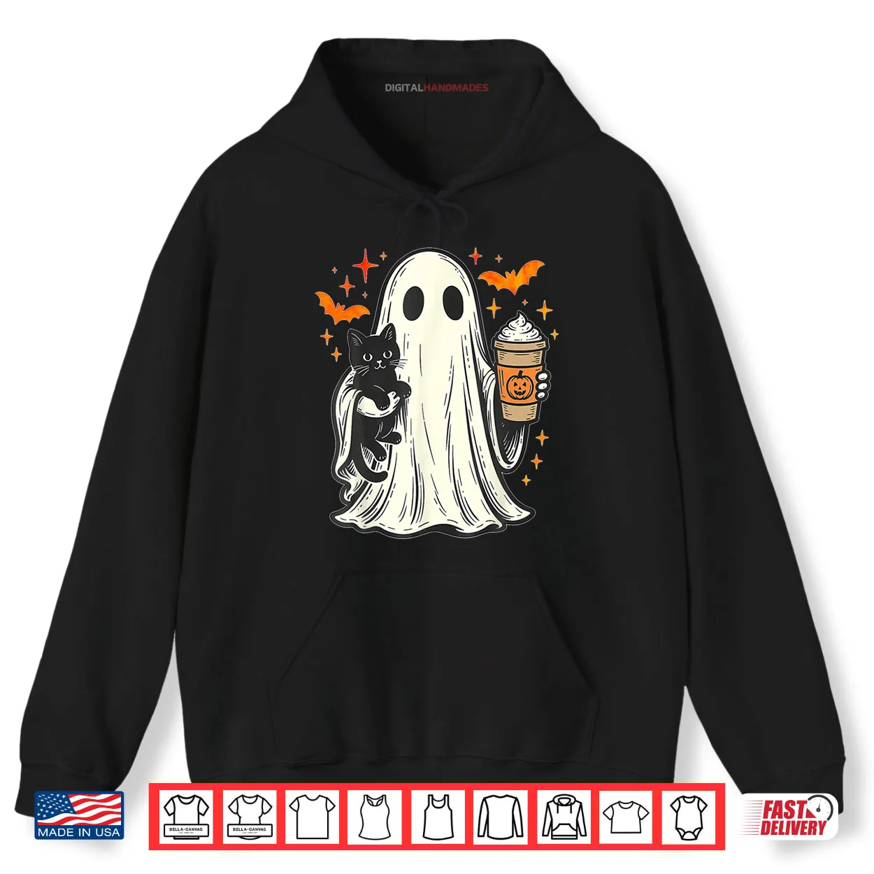 Ghost Holding Black Cat Ice Coffee Lover Vintage Halloween Shirt Ghost Holding Black Cat Ice Coffee Lover Vintage Halloween Shirt