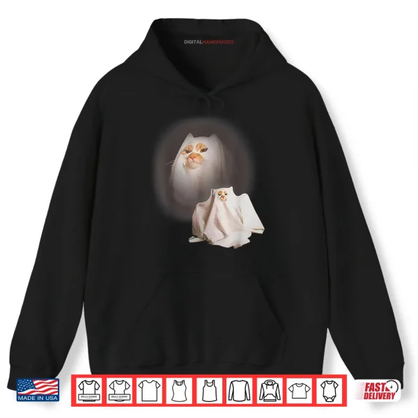 Hoodie Ghost cat Ghost Kitten Meme Halloween Shirt