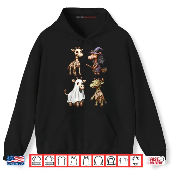 Hoodie Giraffe Boo Zombie Witch Halloween Costume Shirt