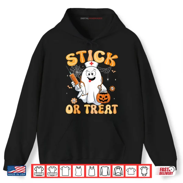 Groovy Stick or Treat Funny Halloween Costume Nurse Shirt 2 Hoodie Groovy Stick or Treat Funny Halloween Costume Nurse Shirt