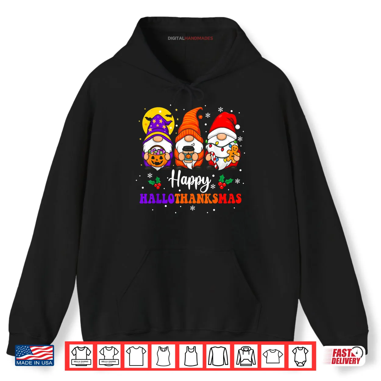 Happy Hallothanksmas Gnomes Lover Halloween Merry Christmas Shirt Happy Hallothanksmas Gnomes Lover Halloween Merry Christmas Shirt