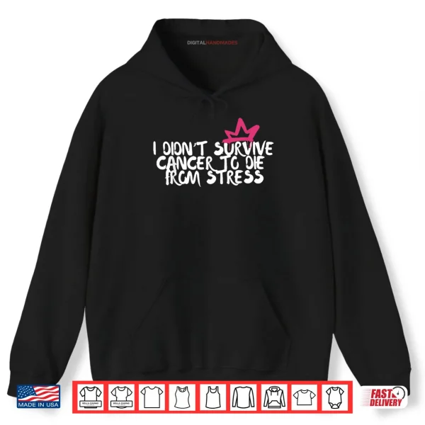 Hoodie I Didnt Survive Cancer To Die From Stress Breast Cancer Shirt