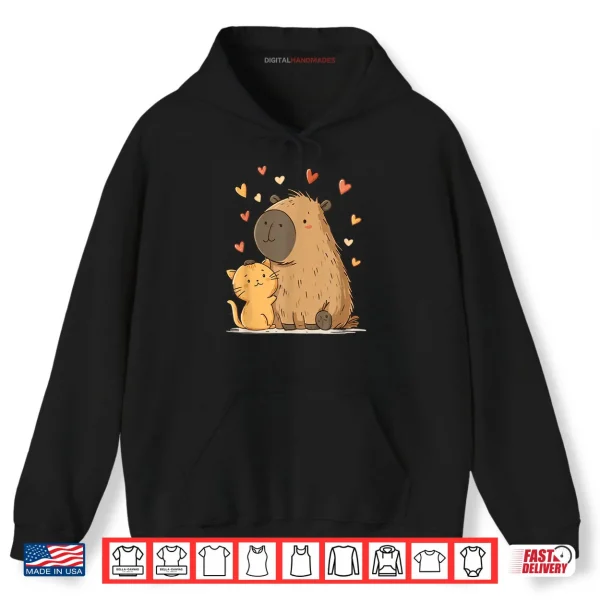Kawaii Cat Capybara Cute Shirt 2 Hoodie Kawaii Cat Capybara Cute Shirt