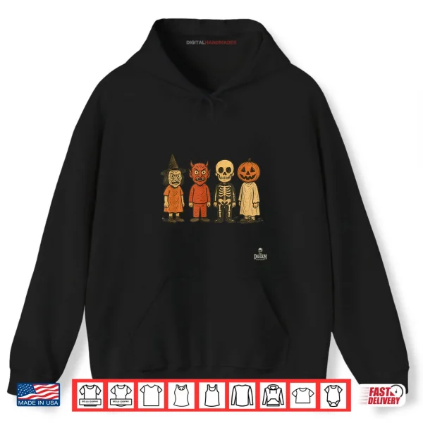 Hoodie Kids in Classic Costumes Vintage Halloween Shirt