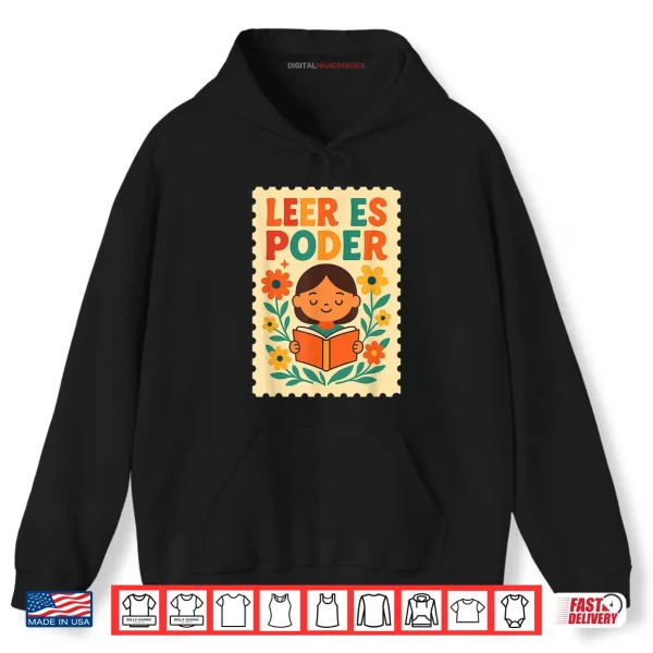 Hoodie Leer ES Poder Cute Floral Boho Hispanic Heritage Shirt