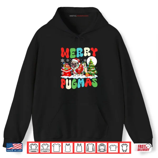 Hoodie Merry Pugmas Christmas Santa Pug Colorful Costume Owner Shirt