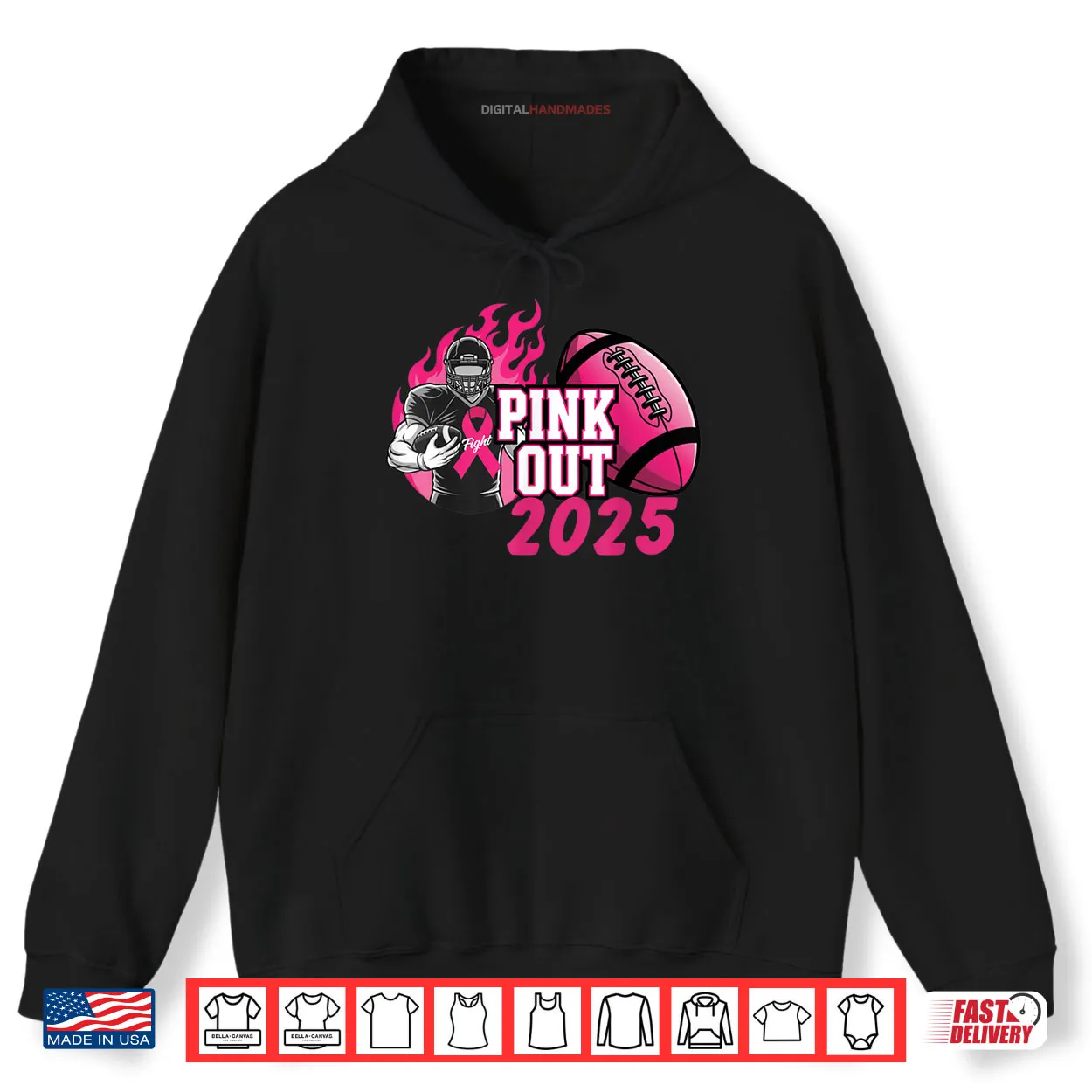 Pink Out 2025 Football Breast Cancer Awareness Support Shirt Pink Out 2025 Football Breast Cancer Awareness Support Shirt