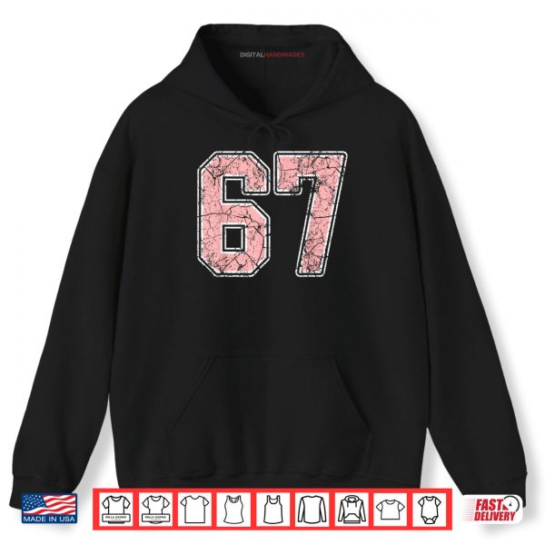 Hoodie Pink and White Number 67 Jersey Player Uniform 67 Fan Shirt