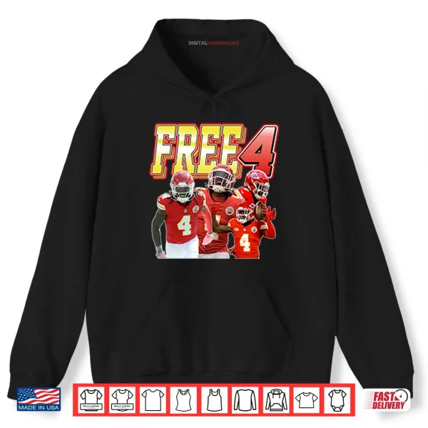 Hoodie Rashee Rice Free 4 Kansas City Chiefs Football Shirt