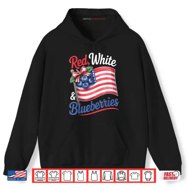 Red White & Blueberries Coquette Flag Bow Shirt 2 Hoodie Red White Blueberries Coquette Flag Bow Shirt