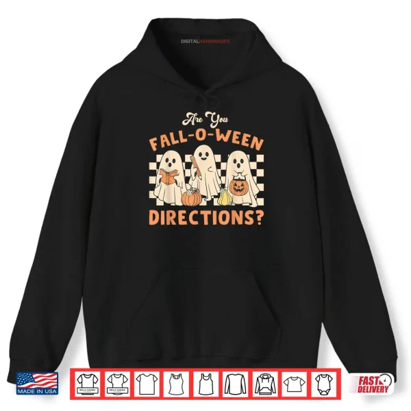 Retro are You Fall O Ween Directions Teacher Halloween Ghost Shirt 2 Hoodie Retro are You Fall O Ween Directions Teacher Halloween Ghost Shirt
