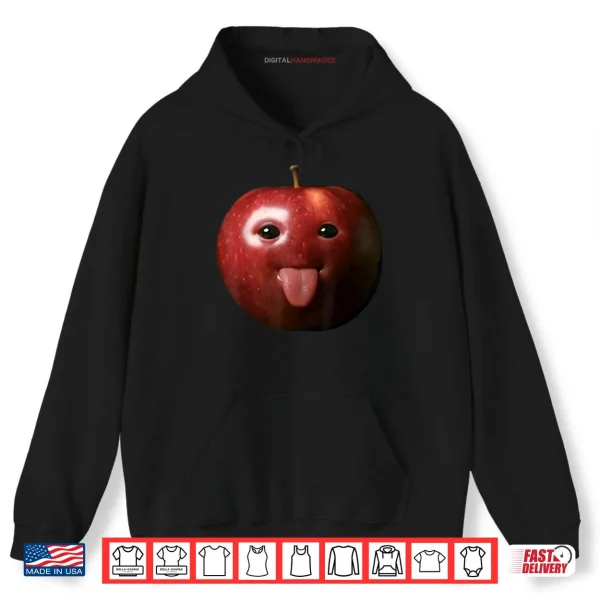 Hoodie Silly AI Apple gen z Meme BrainRot Humor Tongue Out Shirt