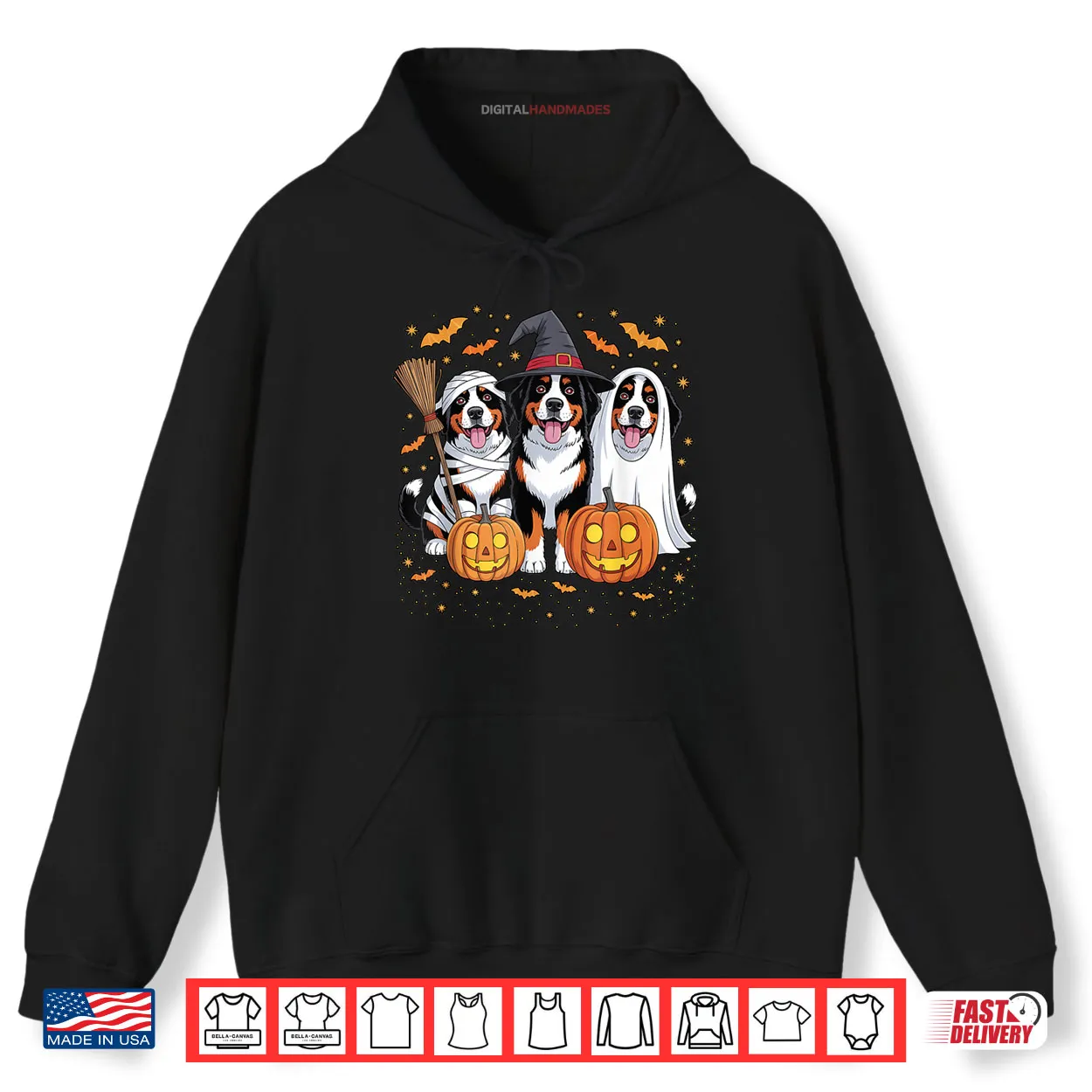 Three Bernese Mountain Pumpkin Halloween Dog Lover Shirt Three Bernese Mountain Pumpkin Halloween Dog Lover Shirt