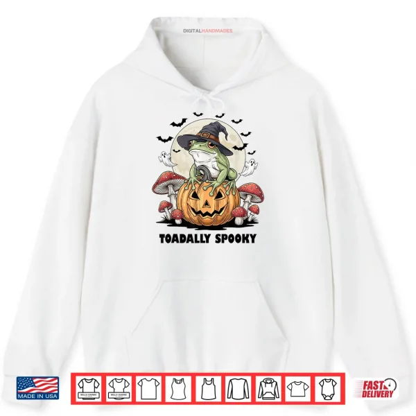 Toadally Spooky Funny Halloween Frog On Pumpkin with Bats Shirt 2 Hoodie Toadally Spooky Funny Halloween Frog On Pumpkin with Bats Shirt