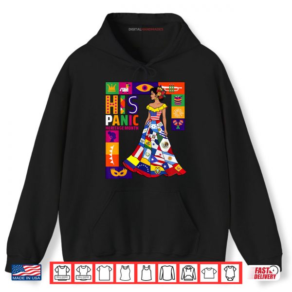 Women Dress Hispanic Heritage Month All Latin Countries Flag Shirt 2 Hoodie Women Dress Hispanic Heritage Month All Latin Countries Flag Shirt