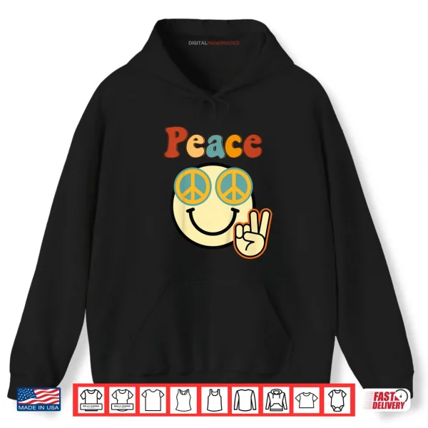 Hoodie Youth Peace Out Smile Face Shirt