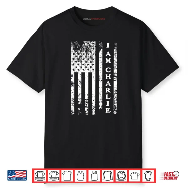 I AM Charlie Distressed American Flag Shirt