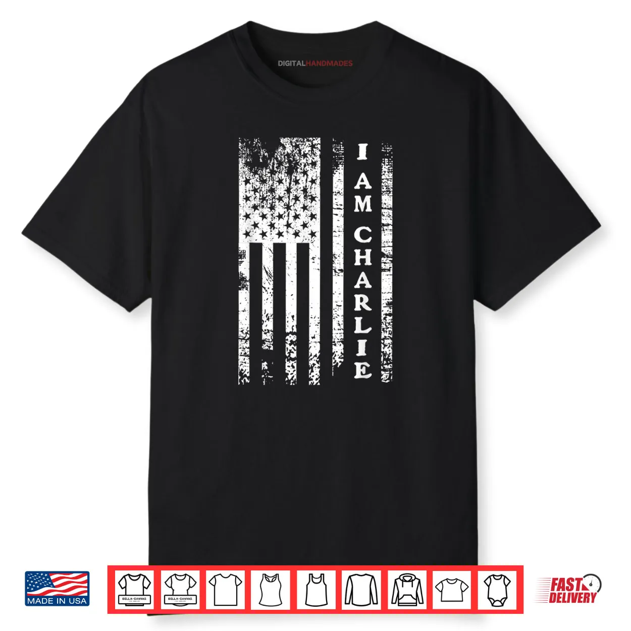 I AM Charlie Distressed American Flag Shirt I AM Charlie Distressed American Flag Shirt