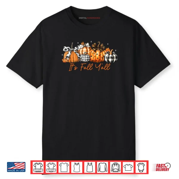 It’s Fall Y’all Leopard Pumpkins Plaid Pumpkin Autumn Season Shirt