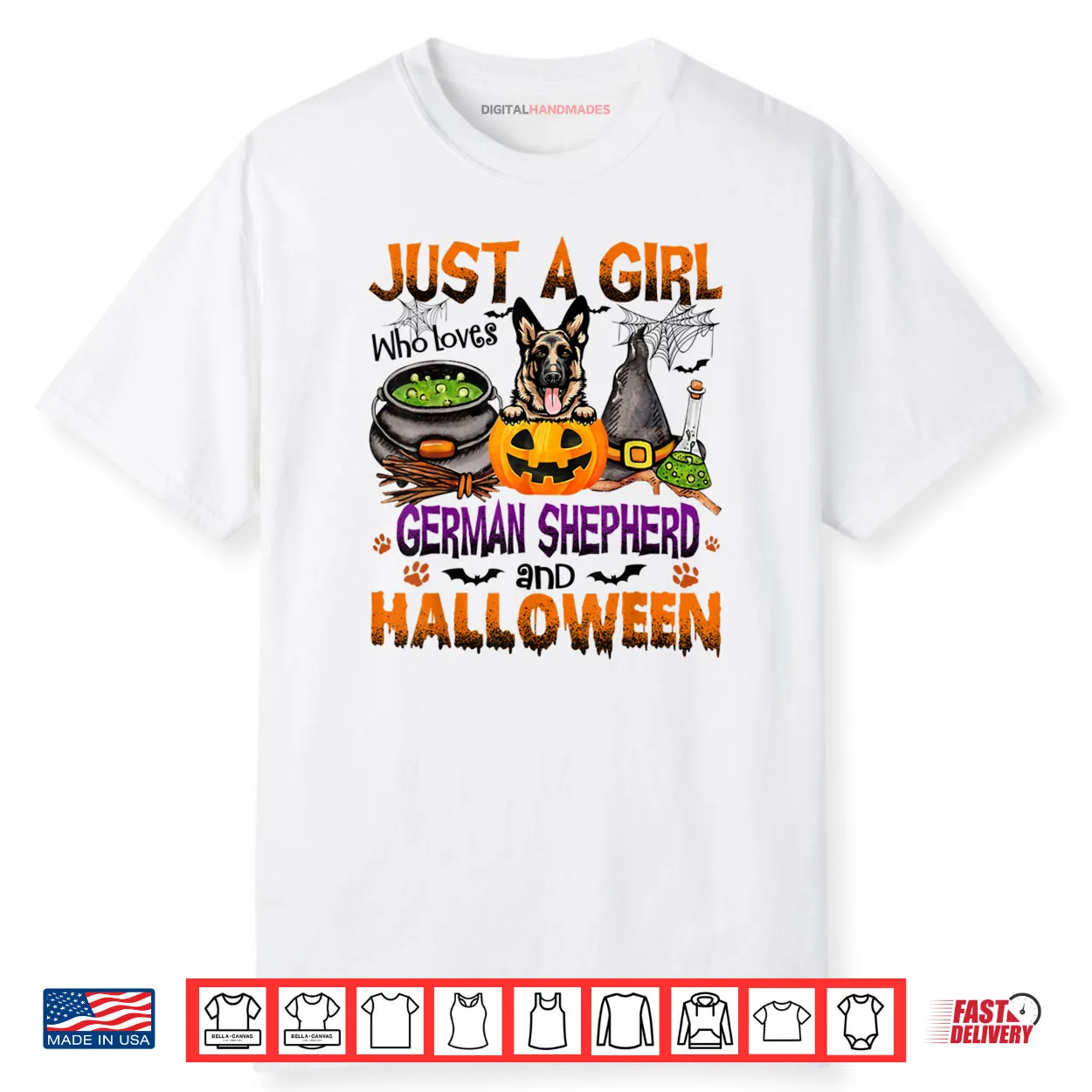 Just A Girl Who Loves German Shepherd And Halloween Shirt Just A Girl Who Loves German Shepherd And Halloween Shirt