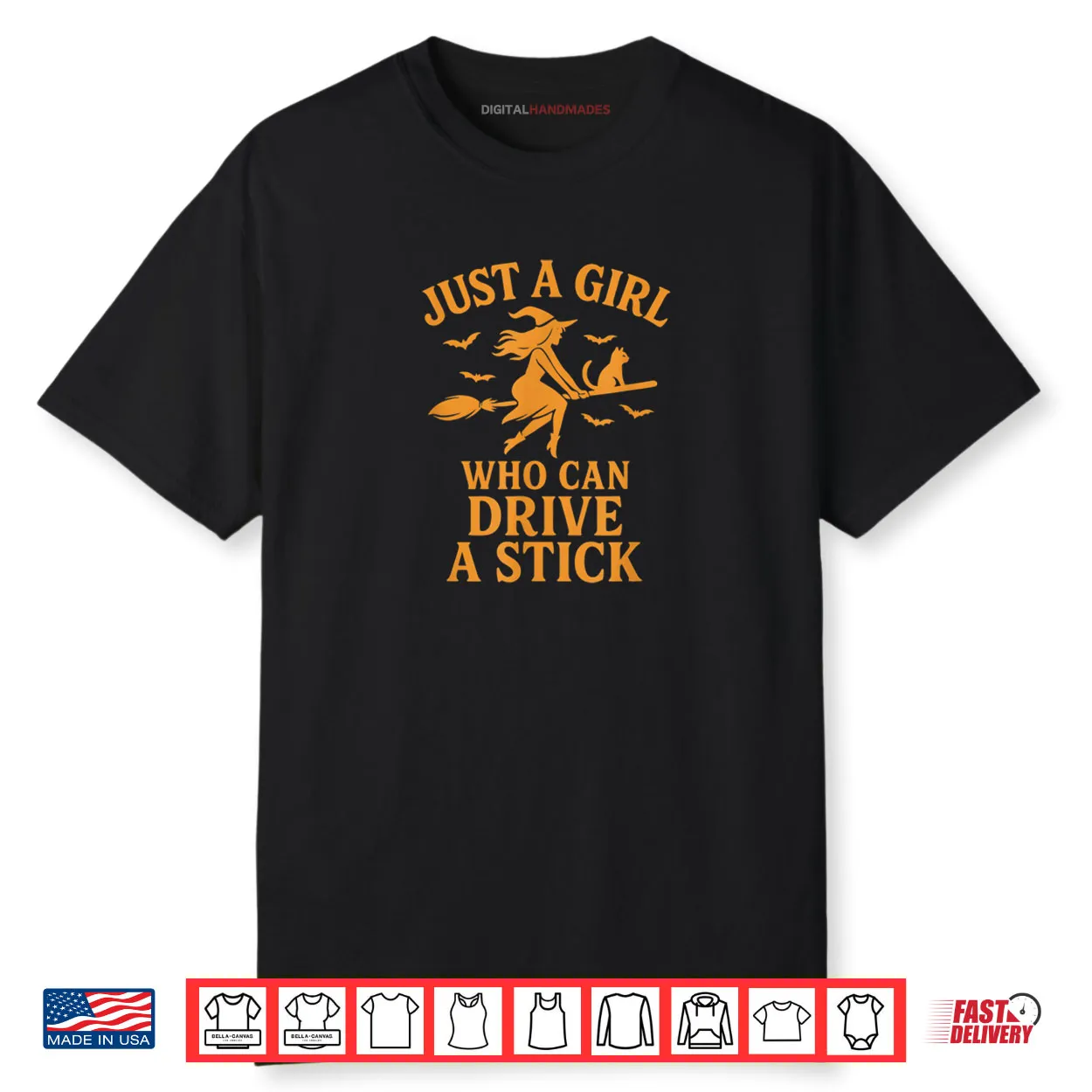 Just a Girl Who Can Drive A Stick Funny Halloween Shirt Just a Girl Who Can Drive A Stick Funny Halloween Shirt