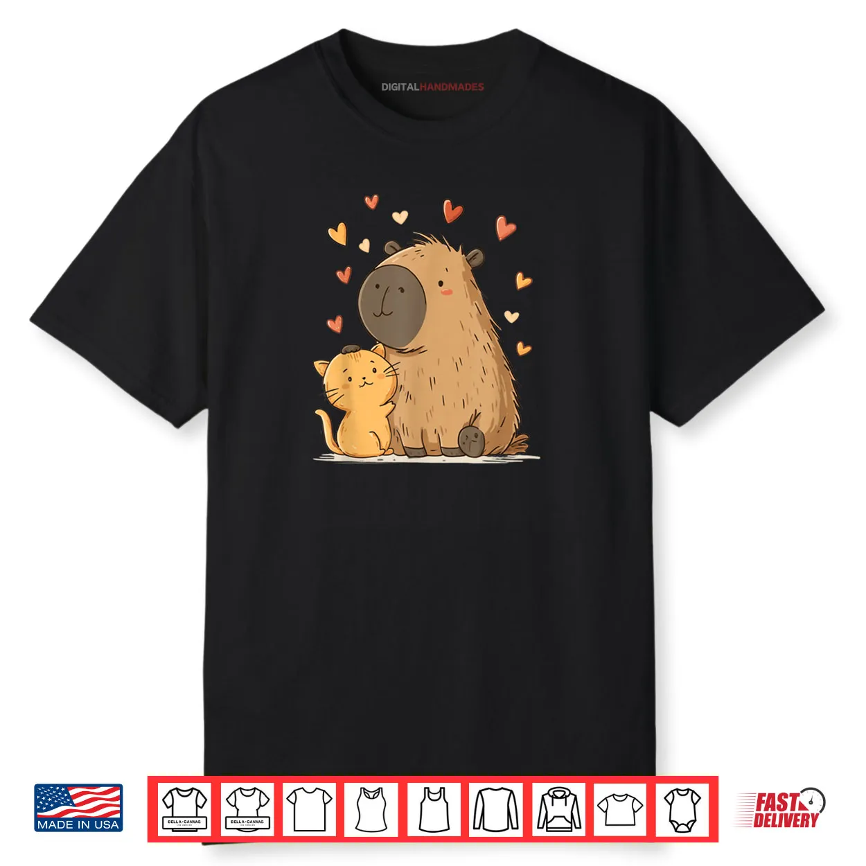 Kawaii Cat Capybara Cute Shirt Kawaii Cat Capybara Cute Shirt