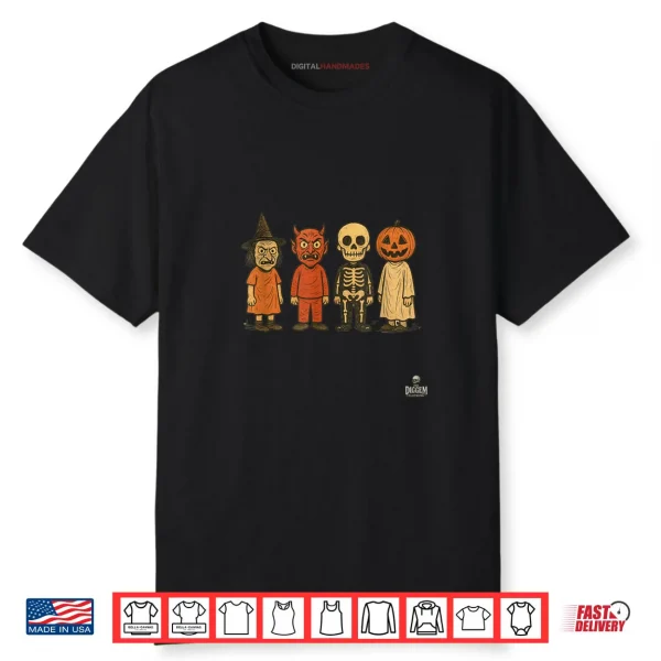 Kids in Classic Costumes Vintage Halloween Shirt