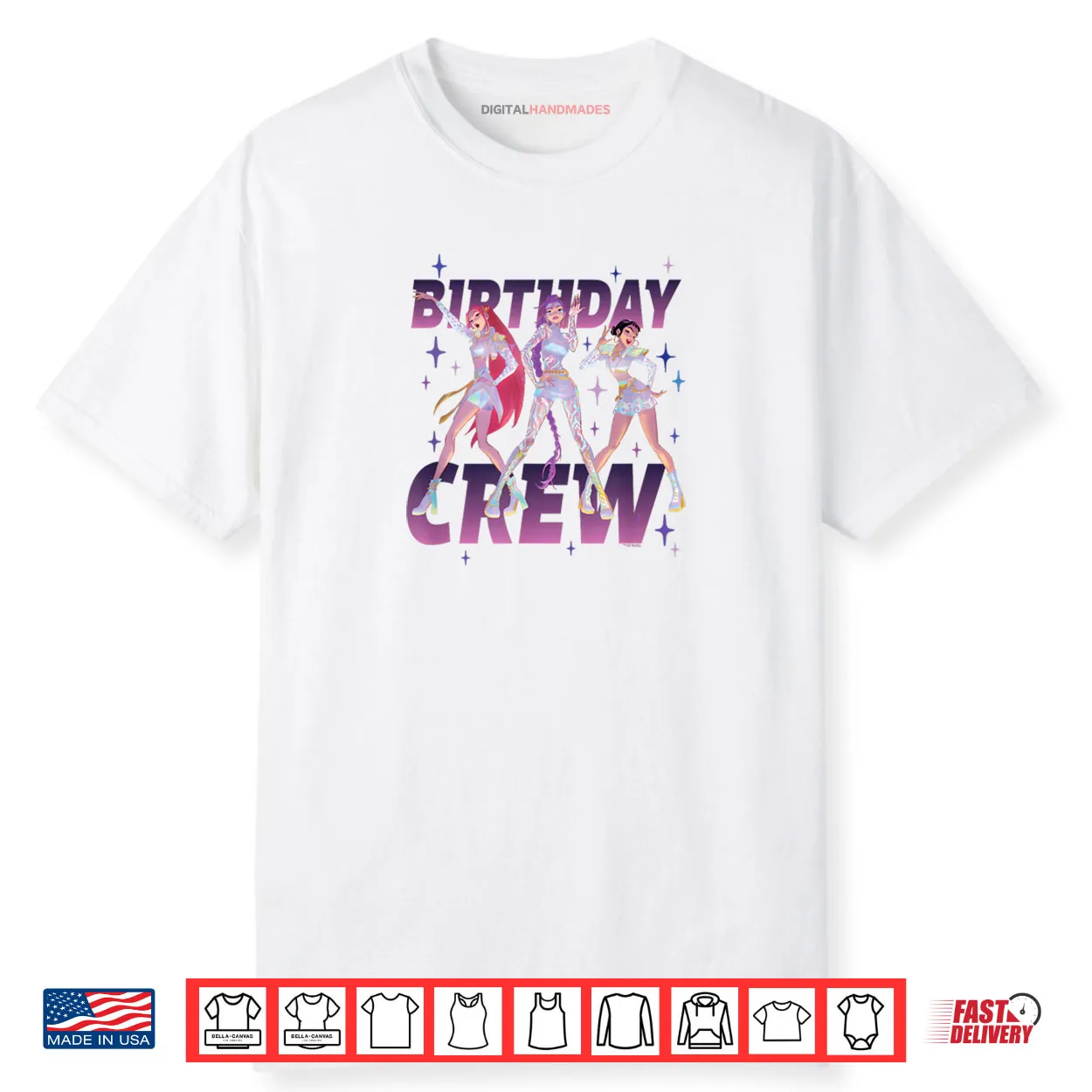 Kpop Demon HUNTRIX Birthday Crew Shirt Kpop Demon HUNTRIX Birthday Crew Shirt