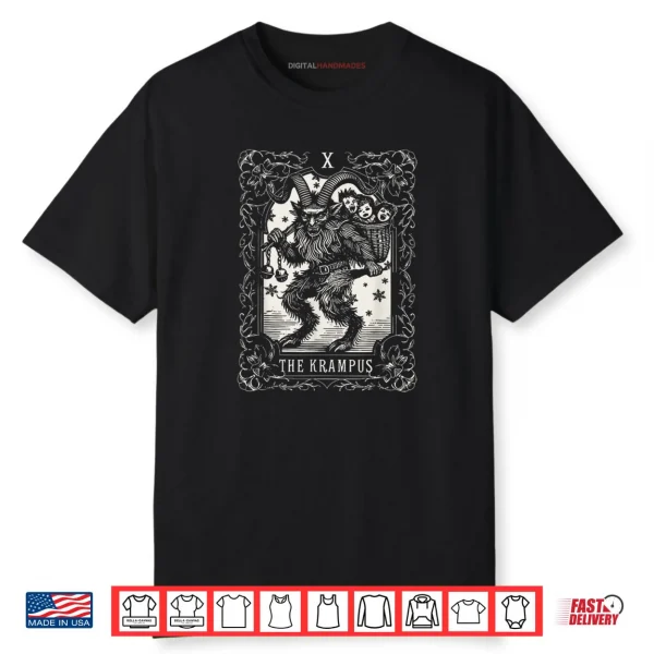 Krampus Tarot Card Design Christmas Season Evil Pajama Xmas Shirt